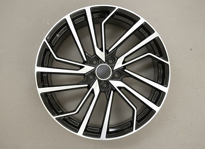 AU15 19x8.5 5x112 +32 66.6 Black Machined Face