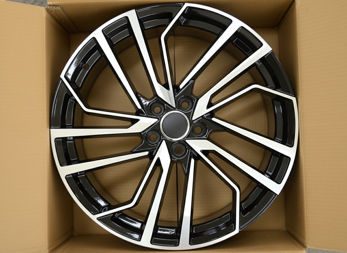 AU15 19x8.5 5x112 +32 66.6 Black Machined Face