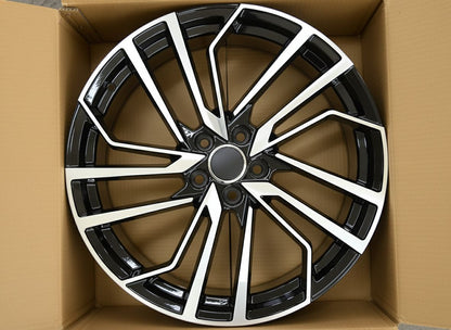 AU15 19x8.5 5x112 +32 66.6 Black Machined Face