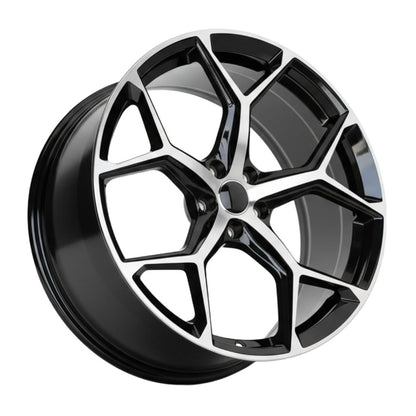 AU16 19x8.5 5x112 +32 66.6 Black Machined Face