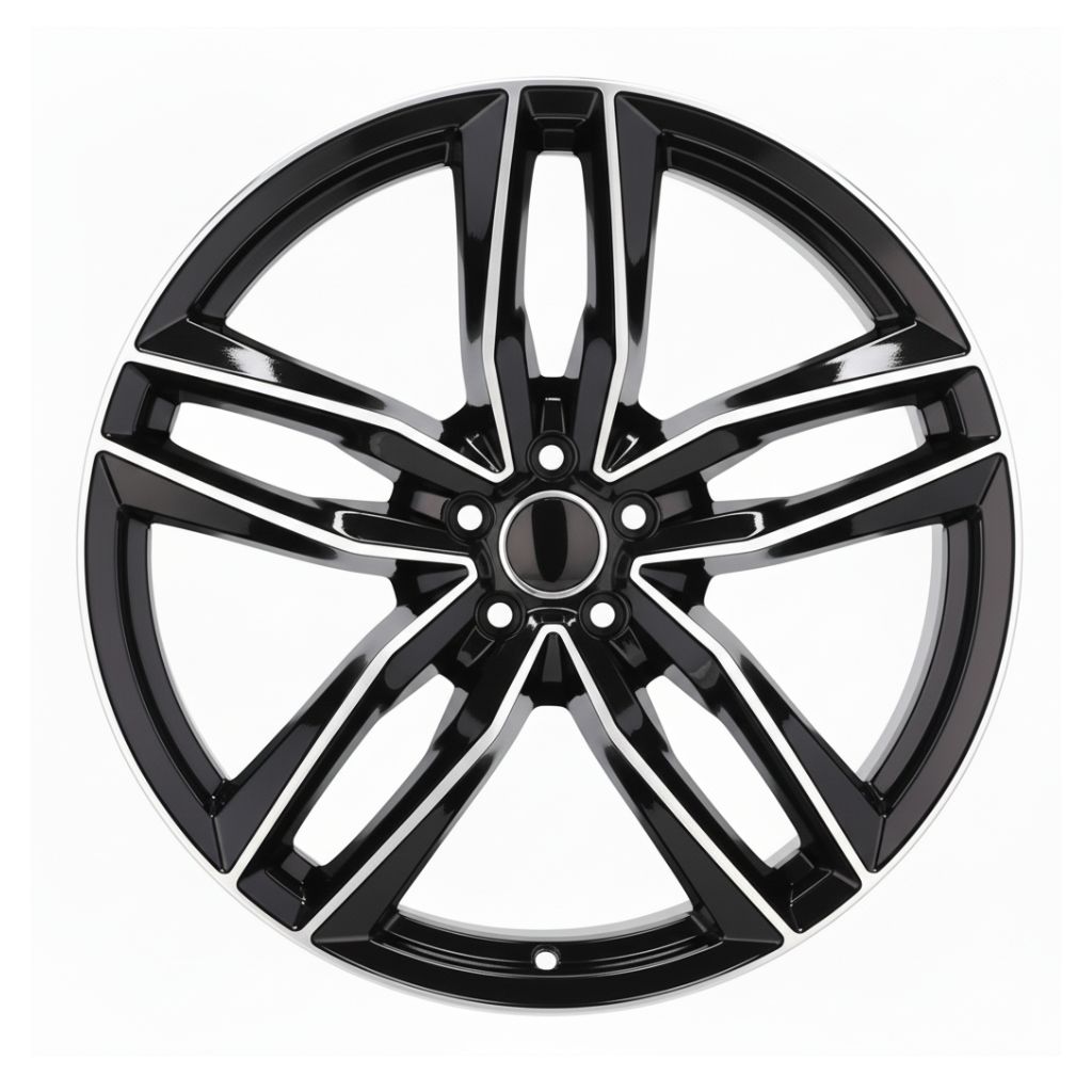 AU3 19x8.5 5X112 +35 66.6 Black Machined Face