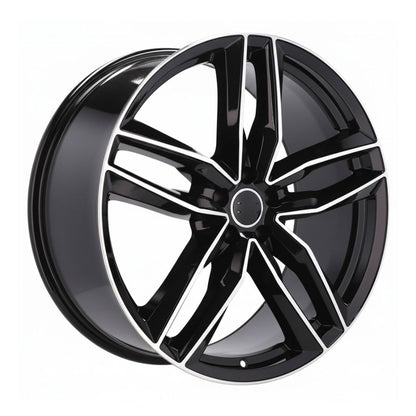 AU3 19x8.5 5X112 +35 66.6 Black Machined Face