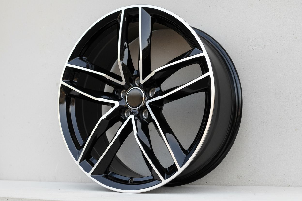 AU3 19x8.5 5X112 +35 66.6 Black Machined Face