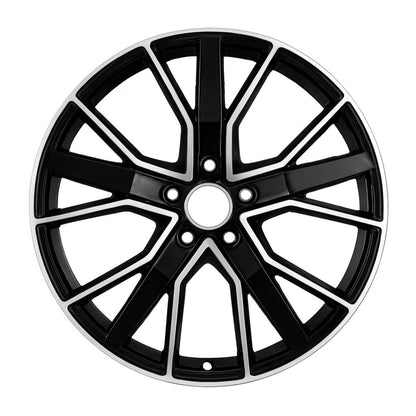 AU5 20X9 5X112 +35 66.6 Gloss Black Machined Face