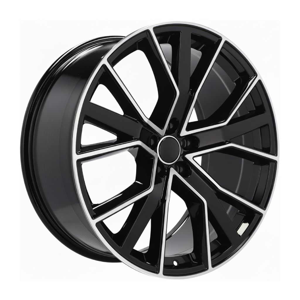 AU5 20X9 5X112 +35 66.6 Gloss Black Machined Face