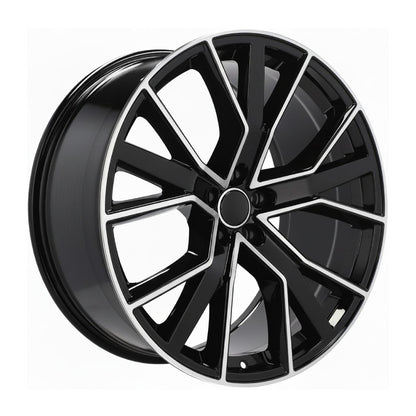 AU5 20X9 5X112 +35 66.6 Gloss Black Machined Face