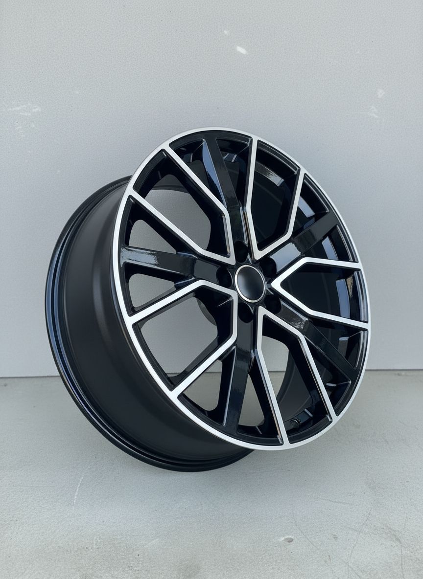 AU5 20X9 5X112 +35 66.6 Gloss Black Machined Face