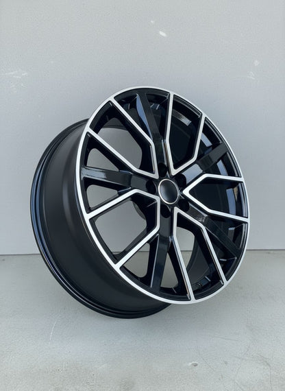 AU5 20X9 5X112 +35 66.6 Gloss Black Machined Face