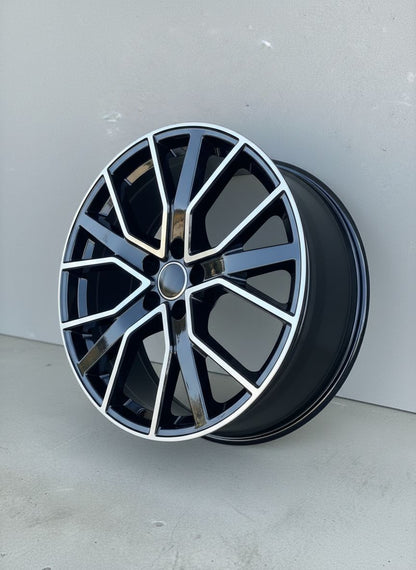 AU5 20X9 5X112 +35 66.6 Gloss Black Machined Face