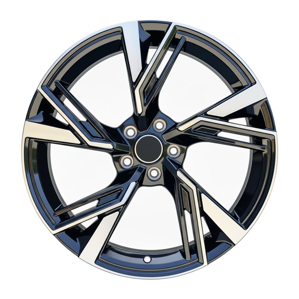 AU9 19X8.5 5X112 +32 66.6 BLACK MACHINED FACE