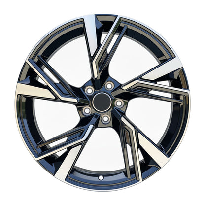AU9 19X8.5 5X112 +32 66.6 BLACK MACHINED FACE