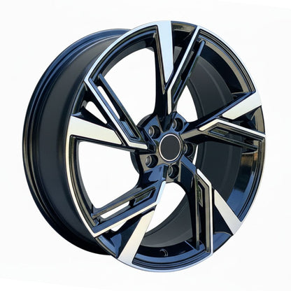 AU9 19X8.5 5X112 +32 66.6 BLACK MACHINED FACE
