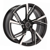 AU9 19x8.5 5x112 +32 66.6 Black Machined Face