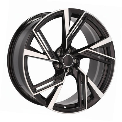 AU9 19x8.5 5x112 +32 66.6 Black Machined Face