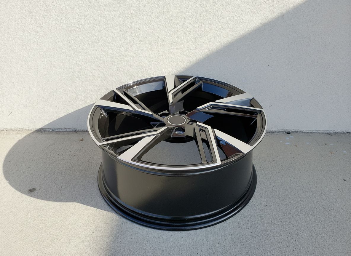 AU9 19X8.5 5X112 +32 66.6 BLACK MACHINED FACE