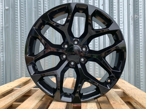 GM1 22x9 6x139.7 +24 78.1 GLOSS BLACK (FITS GMC SILVERADO TAHOE SIERRA)