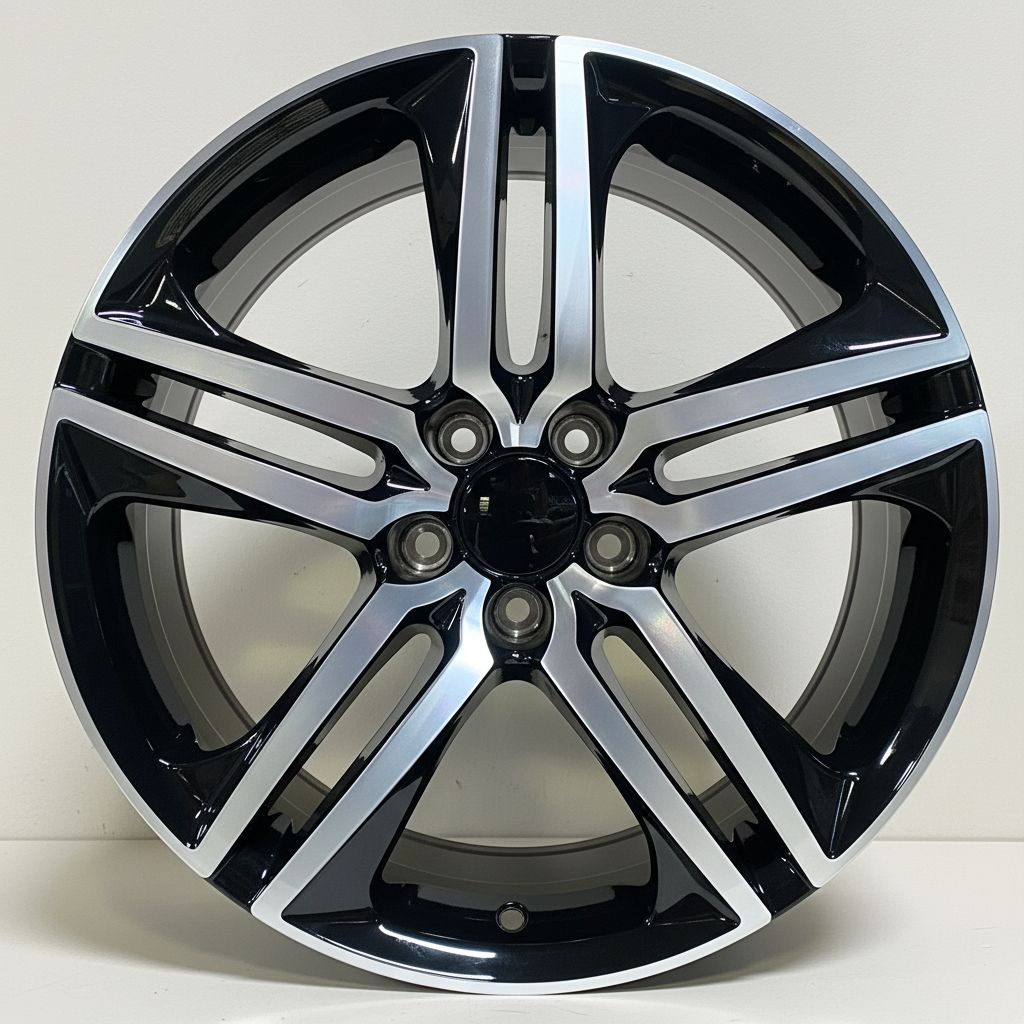 HD2 18x8 5x114.3 +35 64.1 Black Machined Face