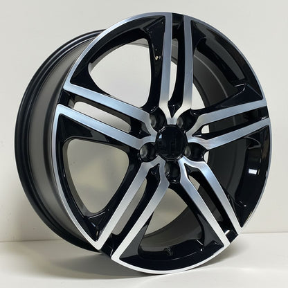 HD2 18x8 5x114.3 +35 64.1 Black Machined Face