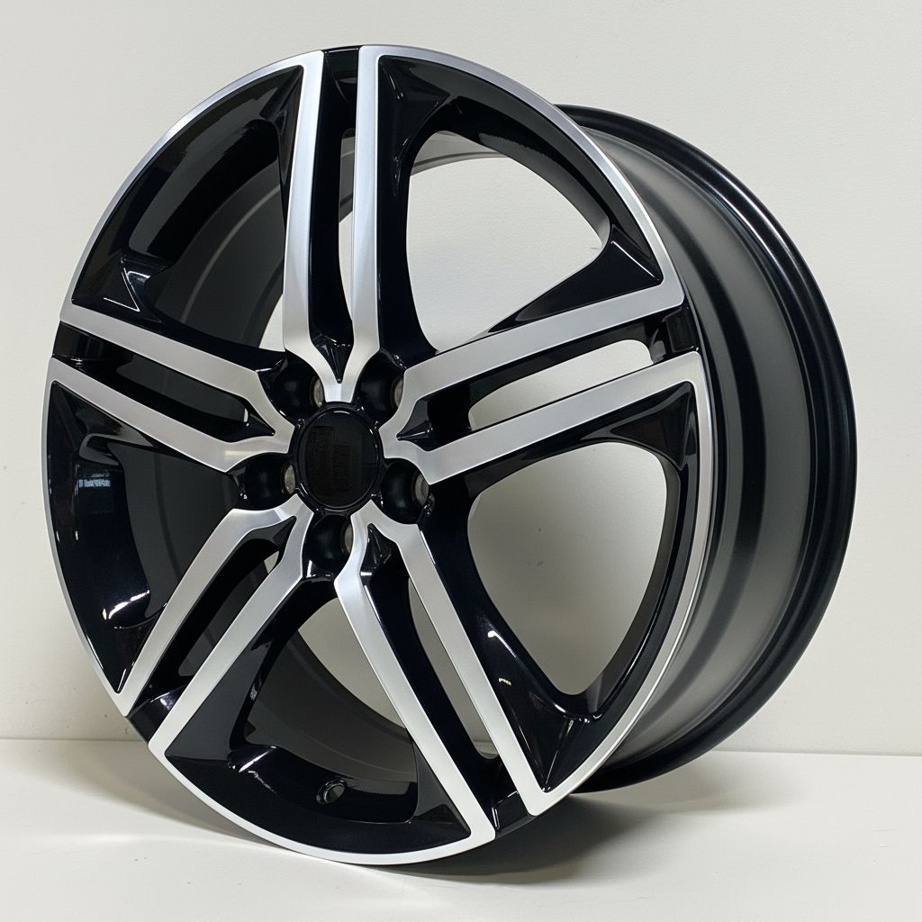 HD2 18x8 5x114.3 +35 64.1 Black Machined Face