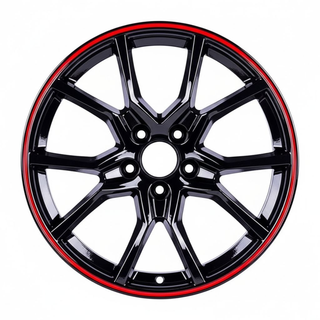 HD3 20x8 5x114.3 +35 64.1 Gloss Black Red Tip