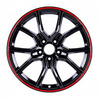 HD3 20x8 5x114.3 +35 64.1 Gloss Black Red Tip