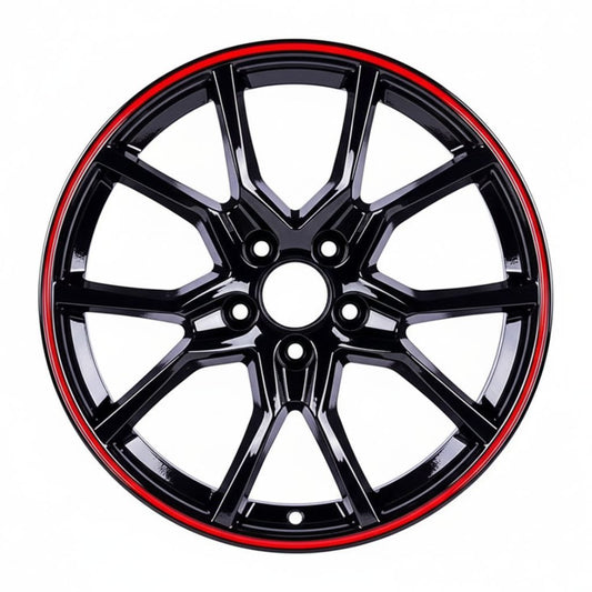 HD3 18x8 5x114.3 +35 64.1 Gloss Black Red Tip