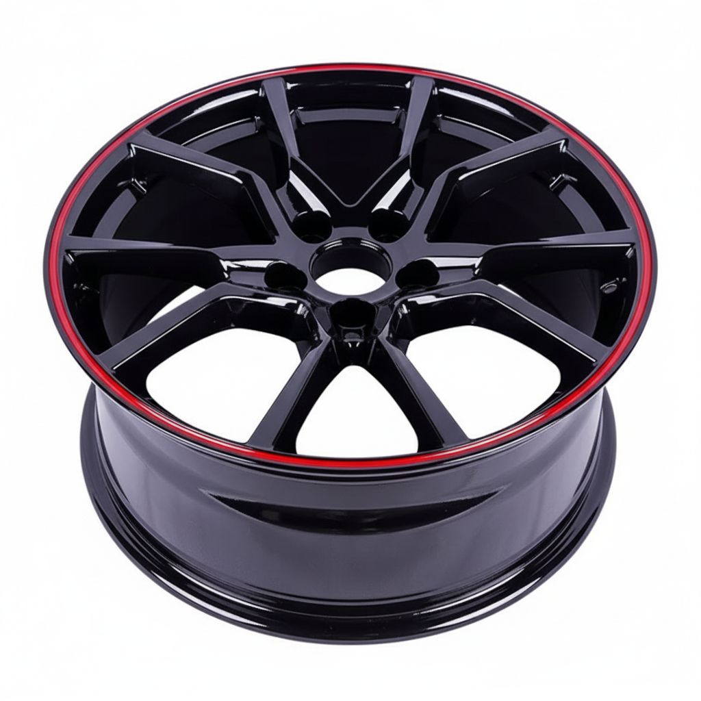HD3 20x8 5x114.3 +35 64.1 Gloss Black Red Tip