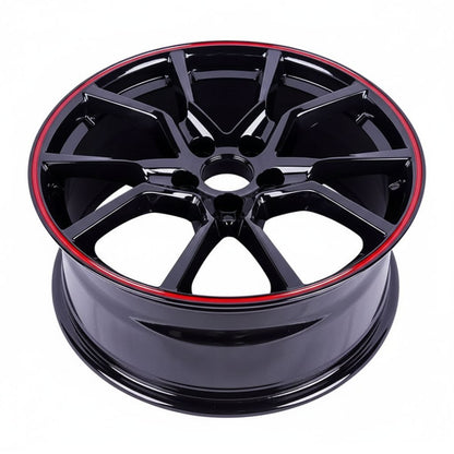 HD3 20x8 5x114.3 +35 64.1 Gloss Black Red Tip