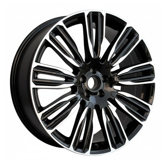 LR1 20x9.5 5x108 +45 63.4 Gloss Black Machined Face