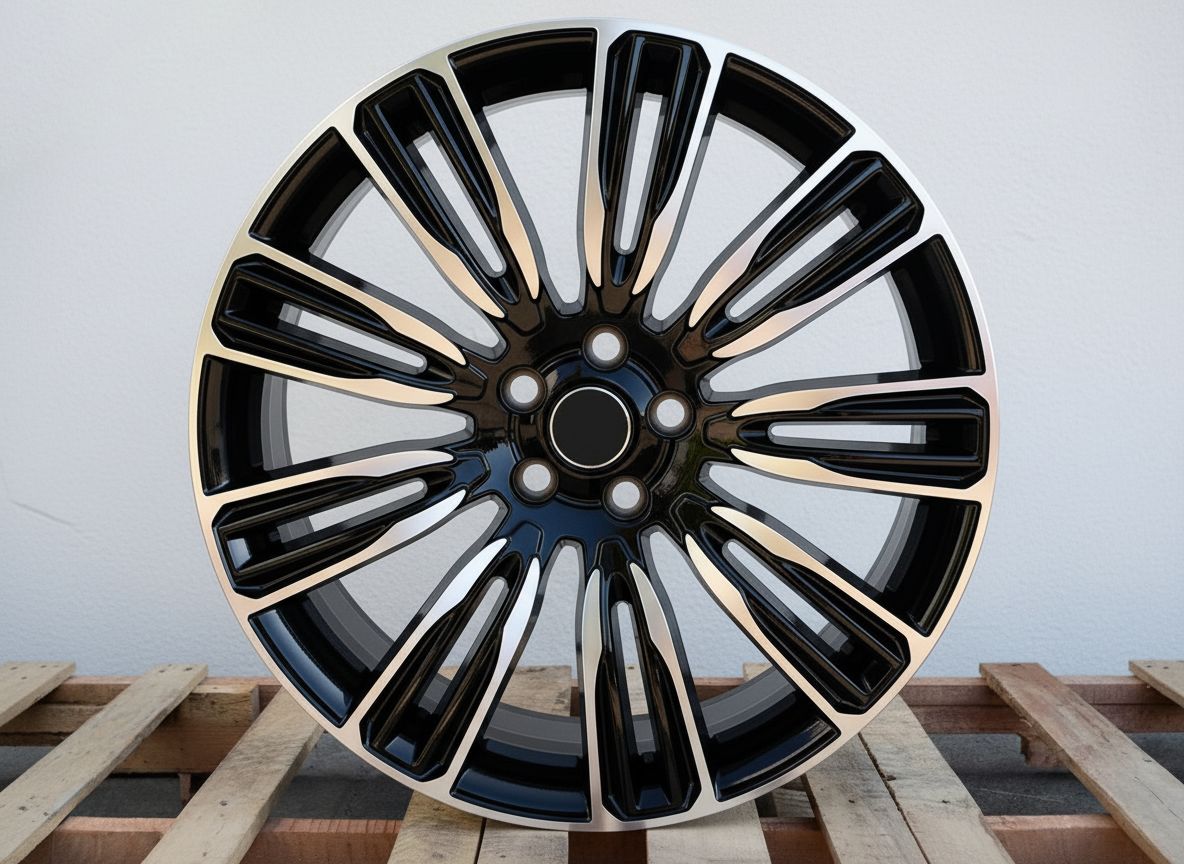 LR1 20x9.5 5x108 +45 63.4 Gloss Black Machined Face