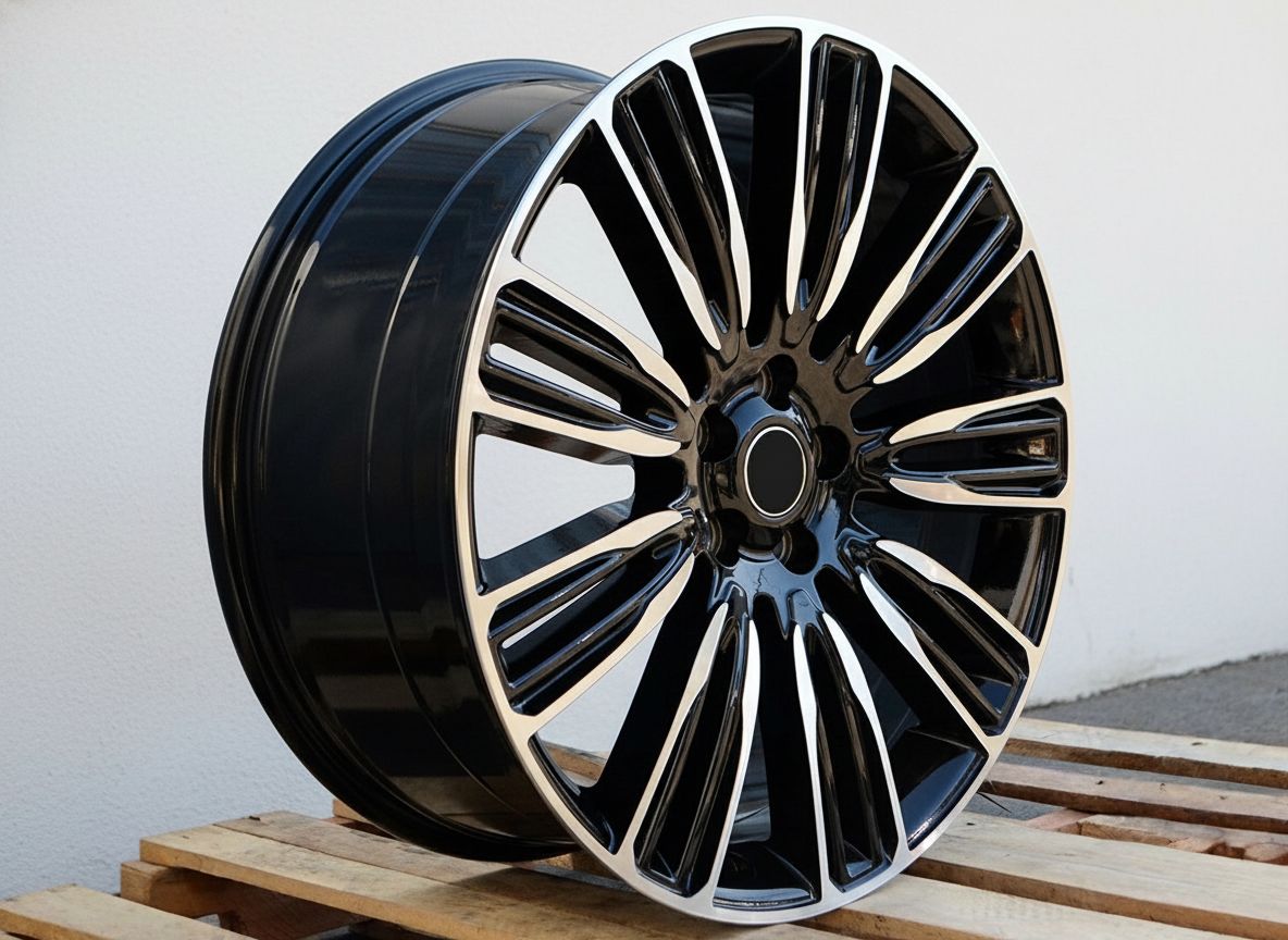 LR1 20x9.5 5x108 +45 63.4 Gloss Black Machined Face