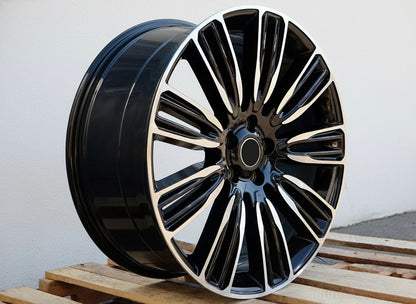 LR1 20x9.5 5x108 +45 63.4 Gloss Black Machined Face