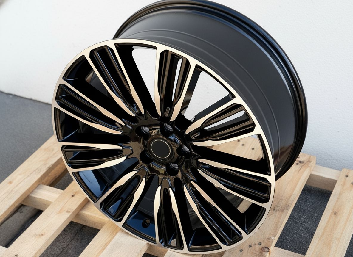 LR1 20x9.5 5x108 +45 63.4 Gloss Black Machined Face