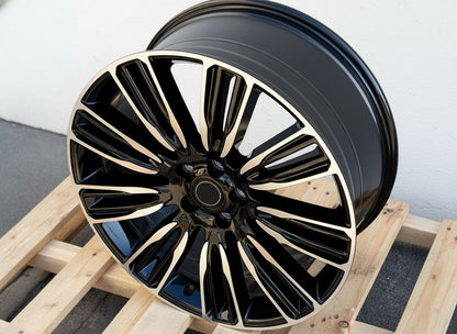 LR1 20x9.5 5x108 +45 63.4 Gloss Black Machined Face