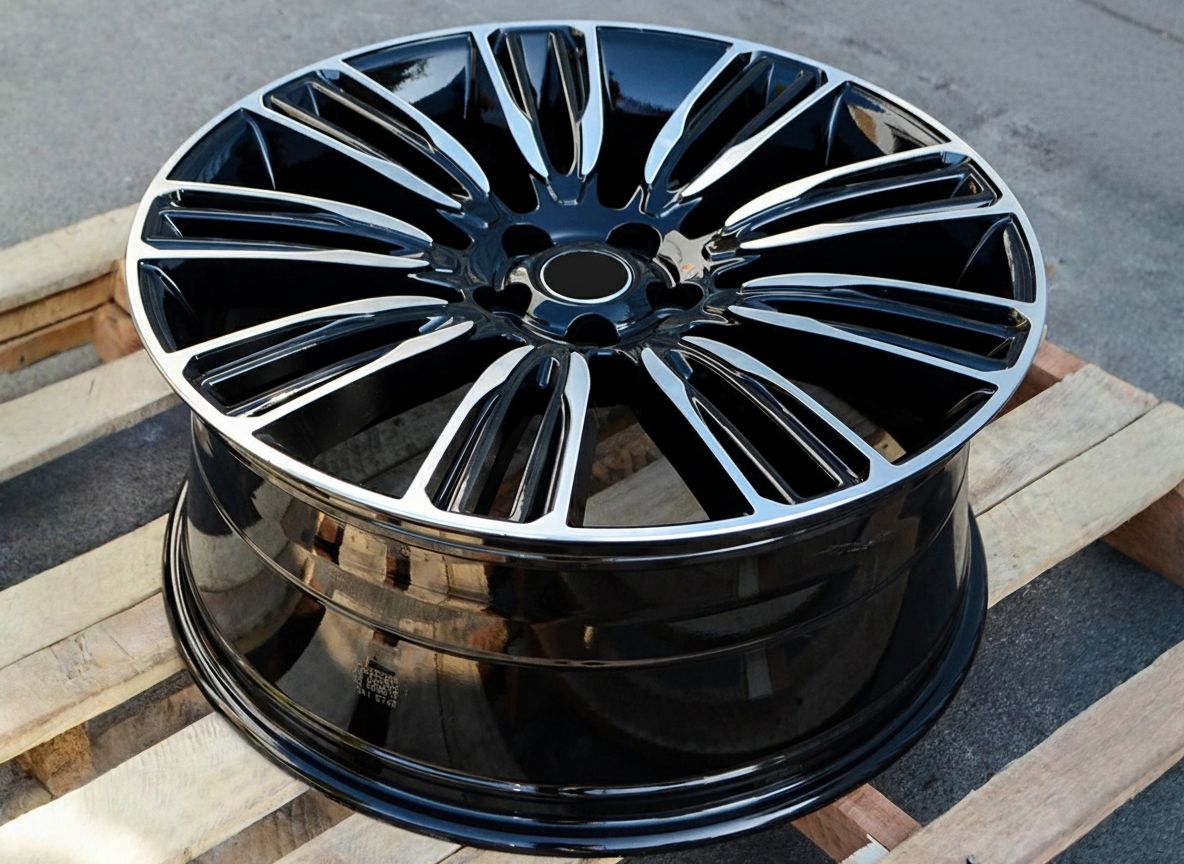 LR1 20x9.5 5x108 +45 63.4 Gloss Black Machined Face