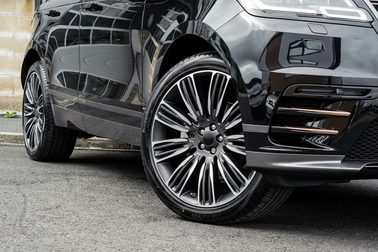 LR1 20x9.5 5x108 +45 63.4 Gloss Black Machined Face