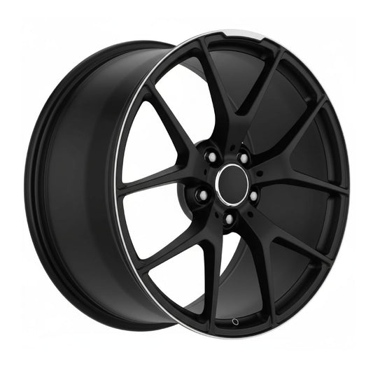 MB1 18x8.5 5x112 +35 66.6 Gloss Black Machined Tip