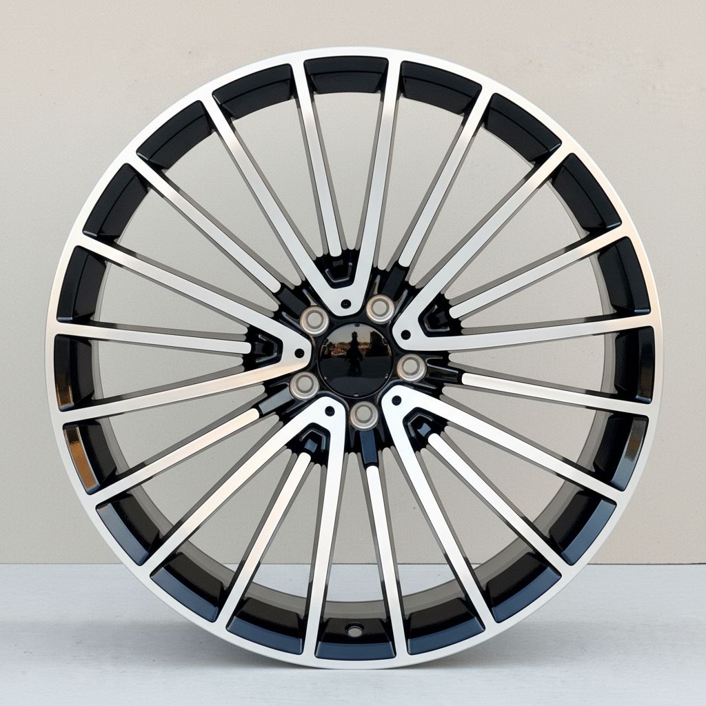 MB15 20x8.5 5x112 +42 66.6 Black Machined Face
