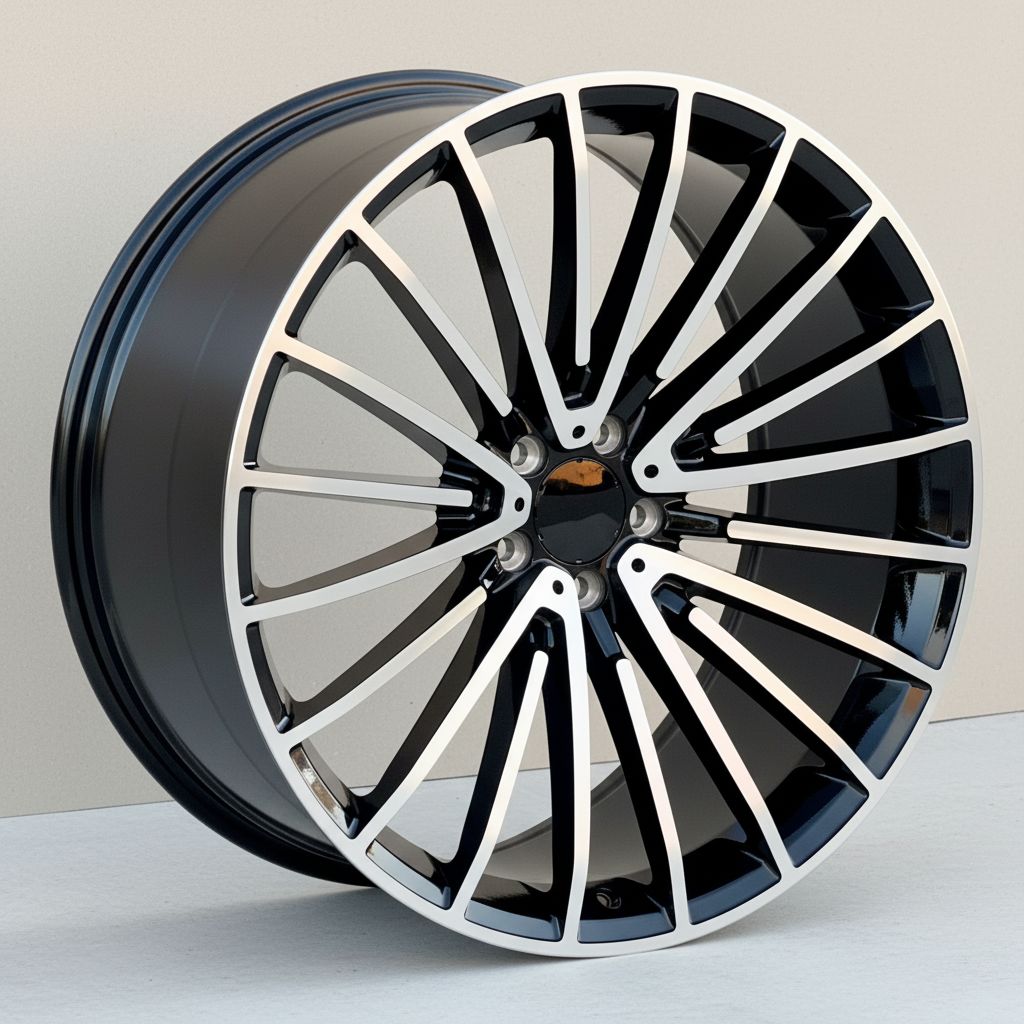 MB15 20x8.5 5x112 +42 66.6 Black Machined Face