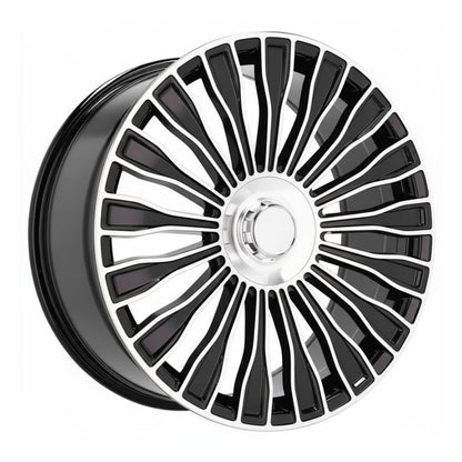 MB17 20x8.5 5x112 +42 66.6 Gloss Black Machined Face
