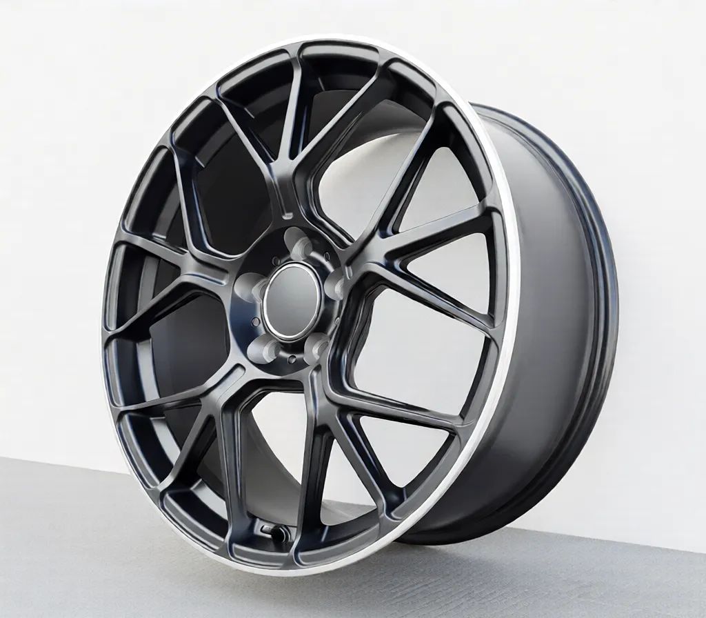 MB21 18x8 5x112 +35 66.6 Matte Black Machined Tip