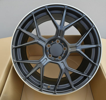 MB21 18x8 5x112 +35 66.6 Matte Black Machined Tip