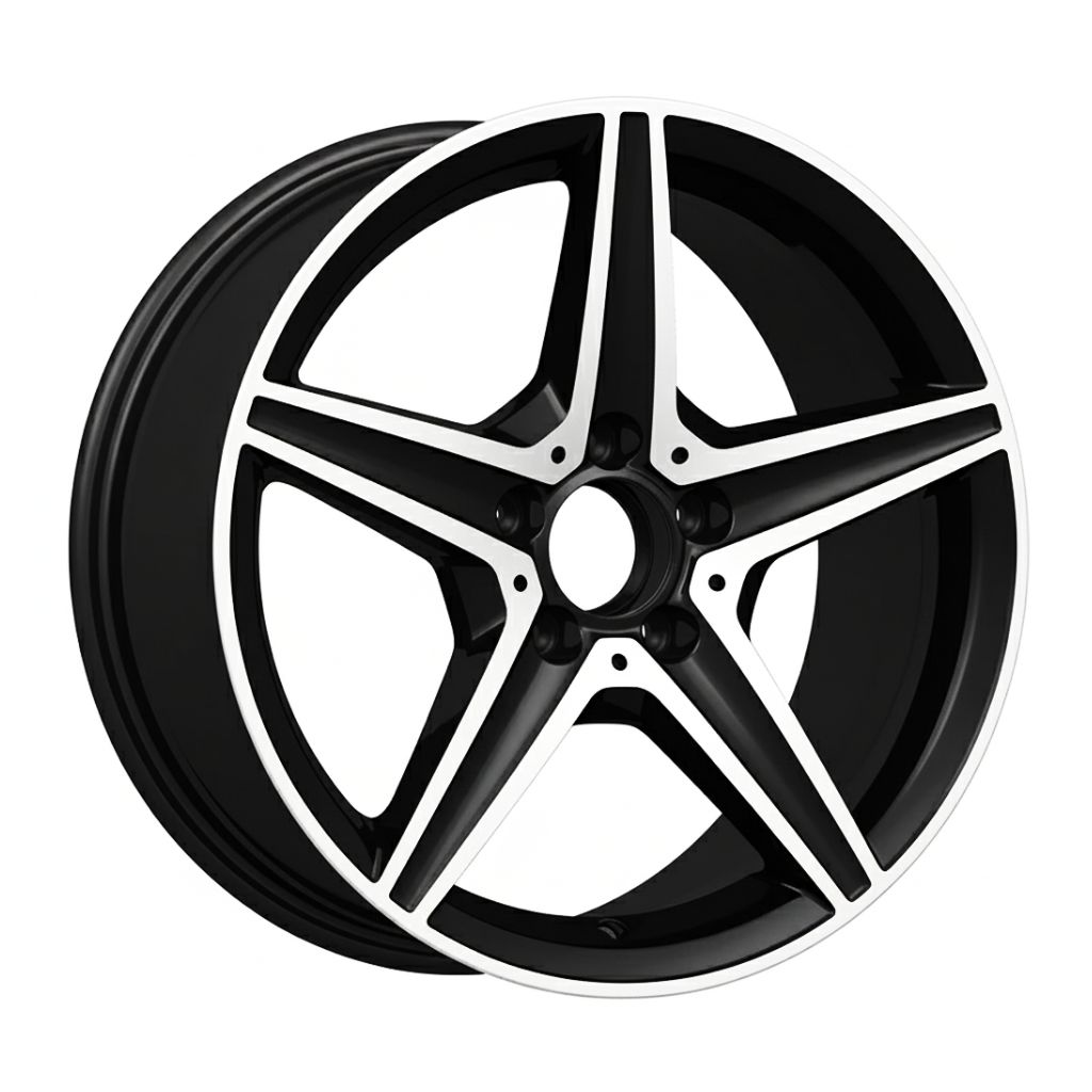 MB9 18x8 5x112 +35 66.6 Gloss Black Machined Face