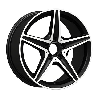 MB9 18x8 5x112 +35 66.6 Gloss Black Machined Face