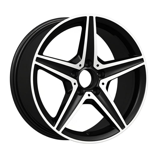 MB9 18x9 5x112 +35 66.6 Gloss Black Machined Face