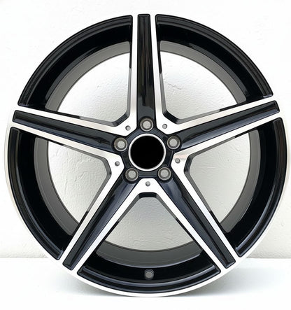MB9 18x8 5x112 +35 66.6 Gloss Black Machined Face