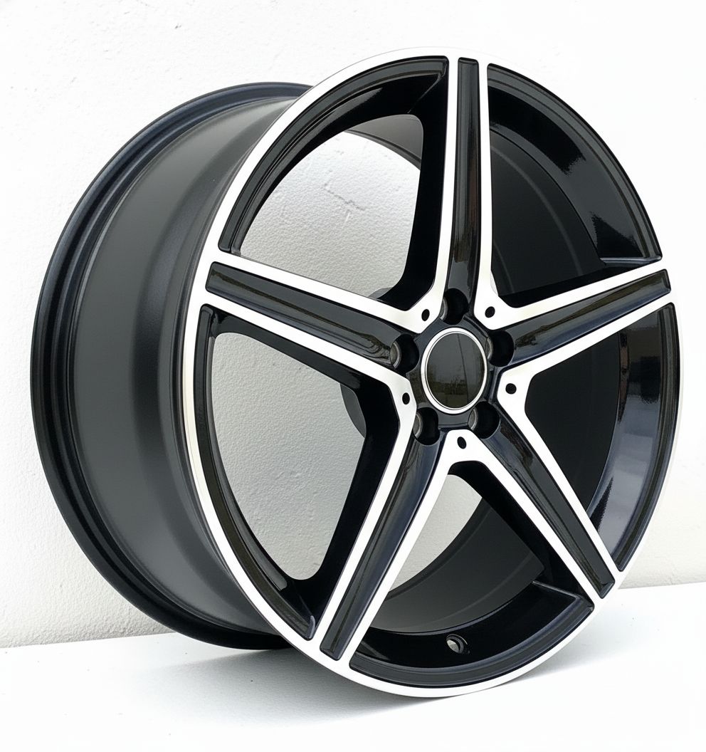 MB9 18x8 5x112 +35 66.6 Gloss Black Machined Face
