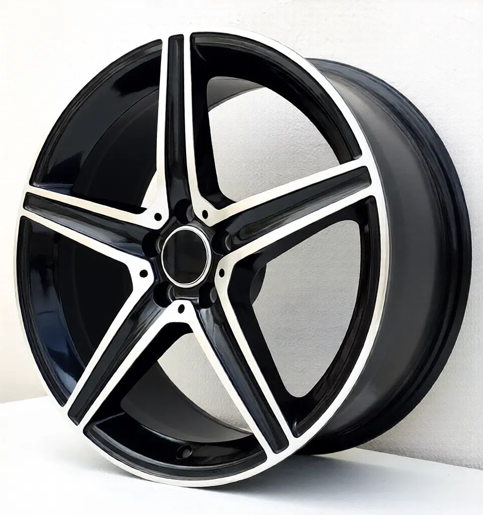 MB9 18x8 5x112 +35 66.6 Gloss Black Machined Face