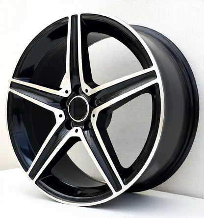 MB9 18x8 5x112 +35 66.6 Gloss Black Machined Face