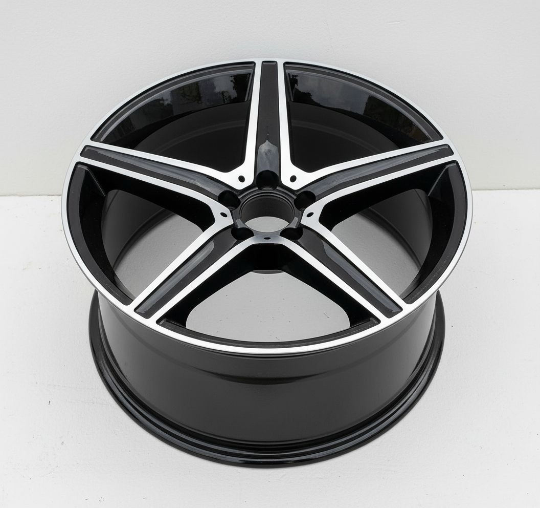 MB9 18x8 5x112 +35 66.6 Gloss Black Machined Face